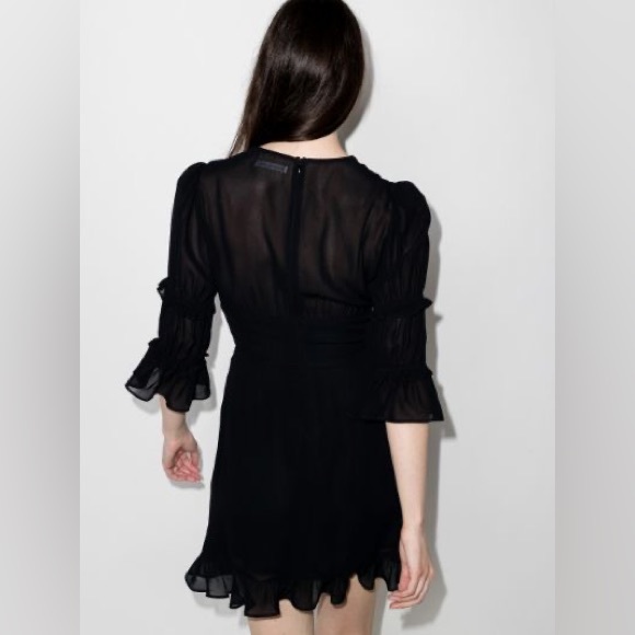 NWT Reformation Laurelai Mini Dress Black Petite P0 - Picture 6 of 11